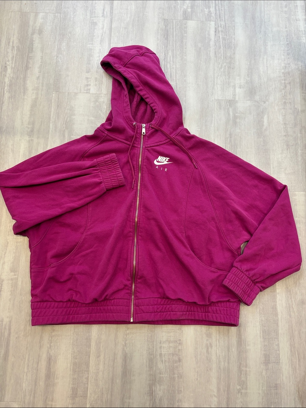 Nike Hooded Full-Zip Sweatshirt in Magenta 1X